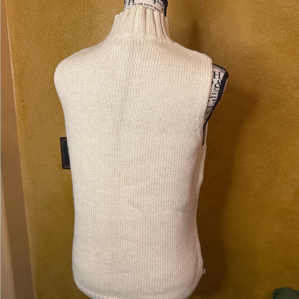 Ralph Lauren Cream Sleeveless Turtleneck Sweater - Picture 3 of 4
